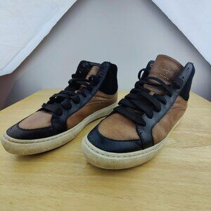 Authentic 'Coach' brown leather vans style designer shoes men's USA size 10